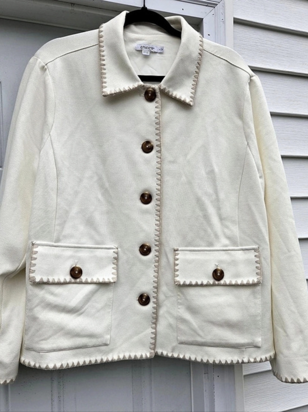 chico's Utility Jacket White XL Like New